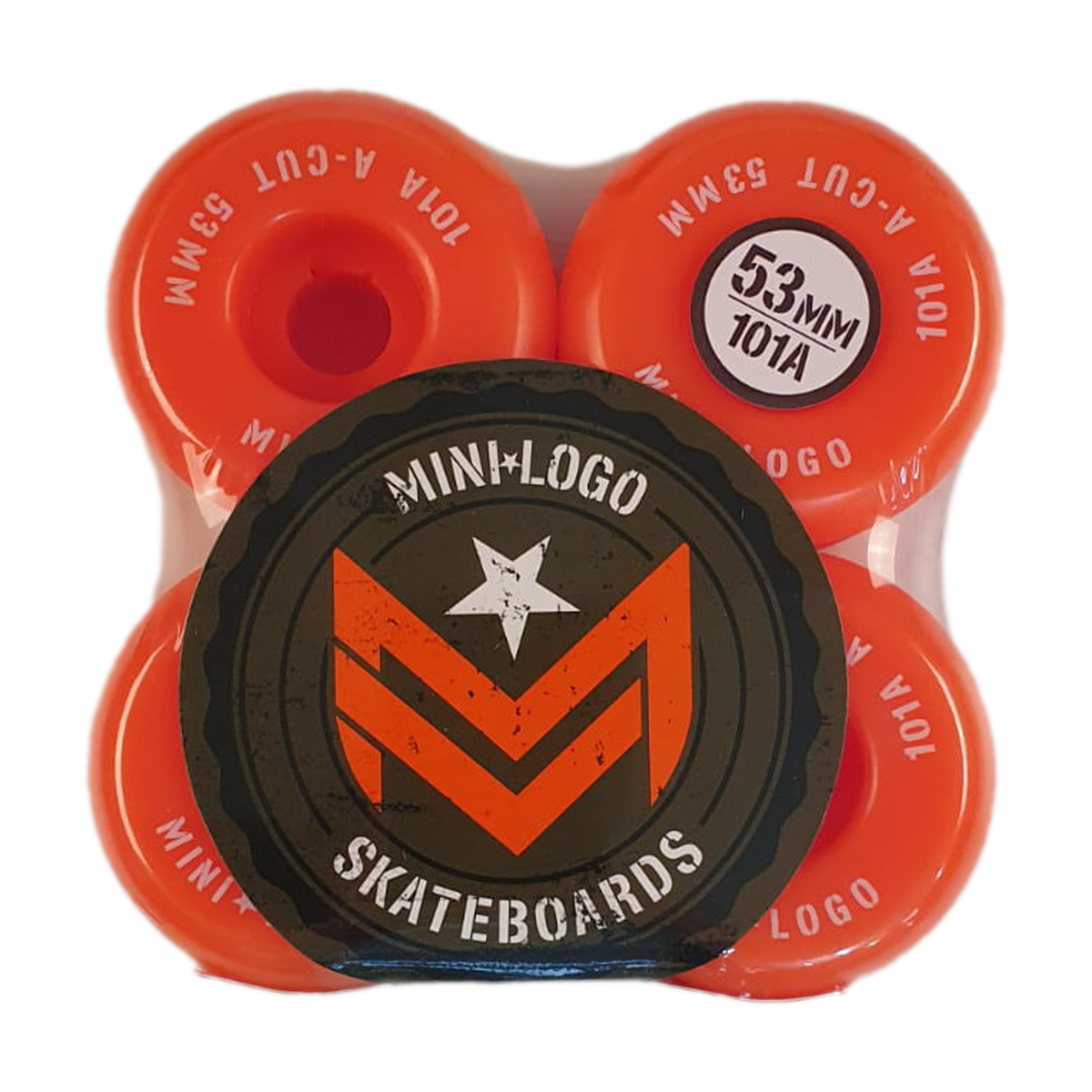 Mini Logo Skateboardrollen A-Cut #2 53mm 101A (orange)