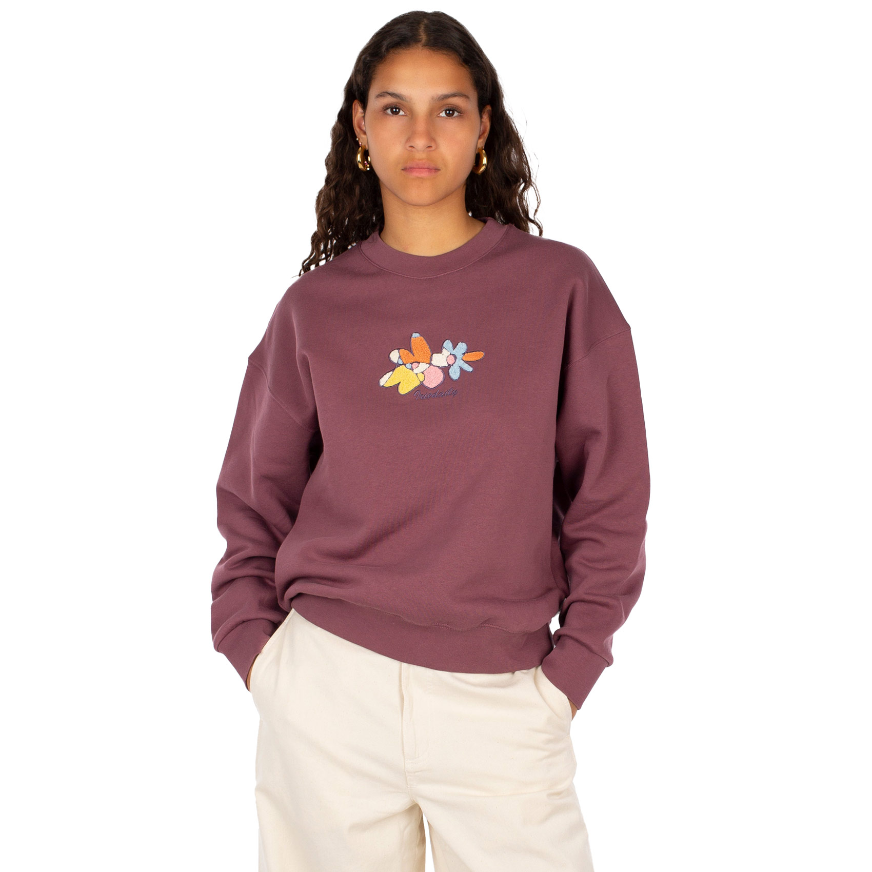 Iriedaily Damen Sweatshirt Flowerline Crew (plum)