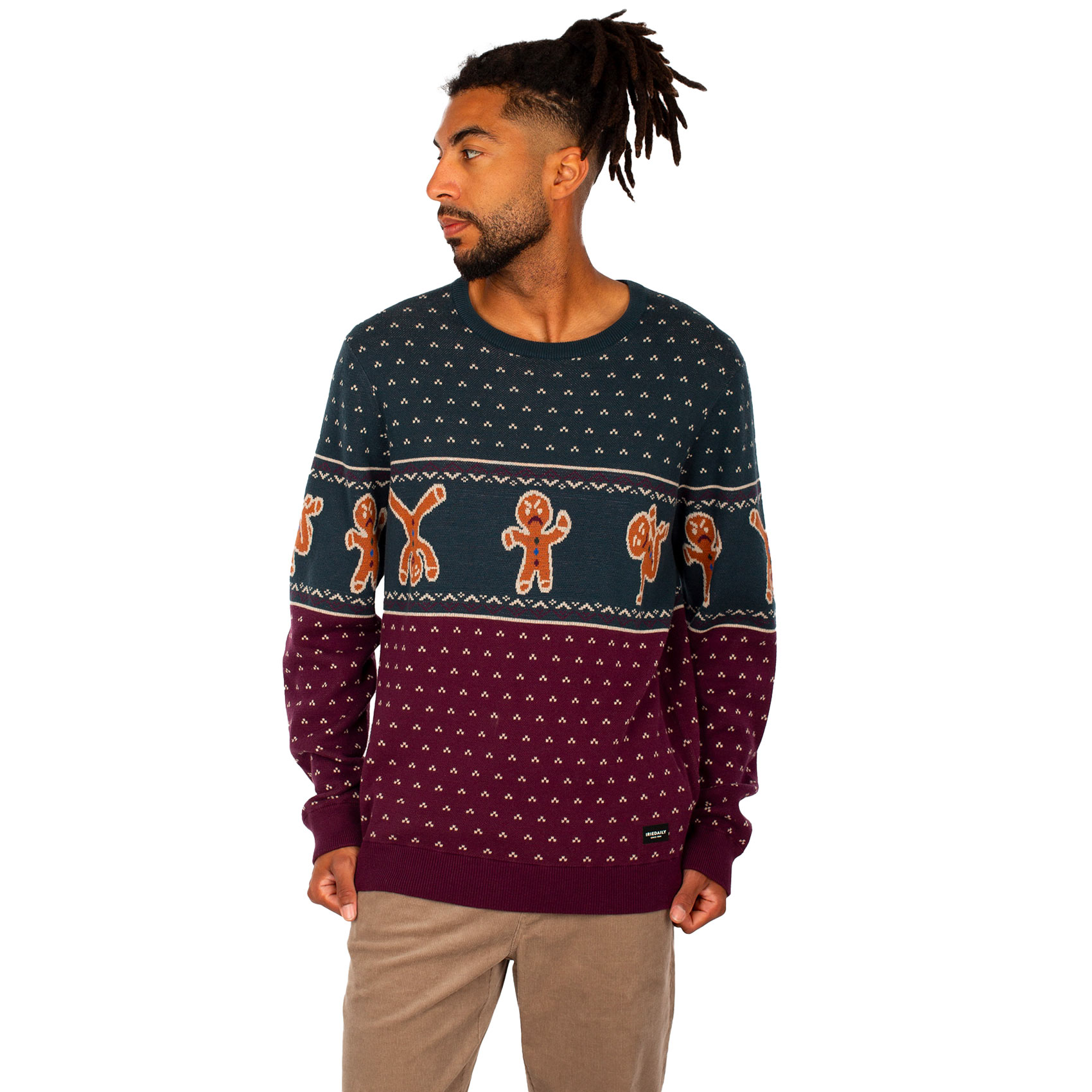 Iriedaily Strickpullover Cookieman Knit (green red)