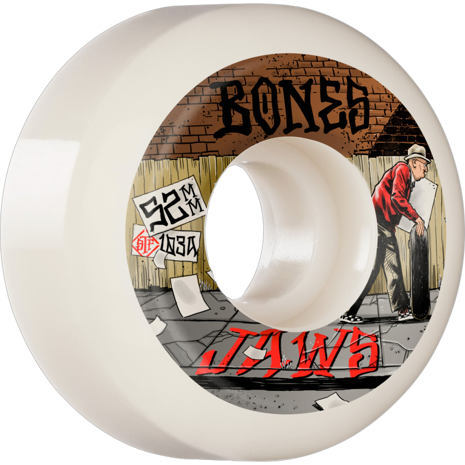 Bones Wheels Skateboardrollen STF Pro Homoki Down 4 Life V5 Sidecut 52mm 103A (white)