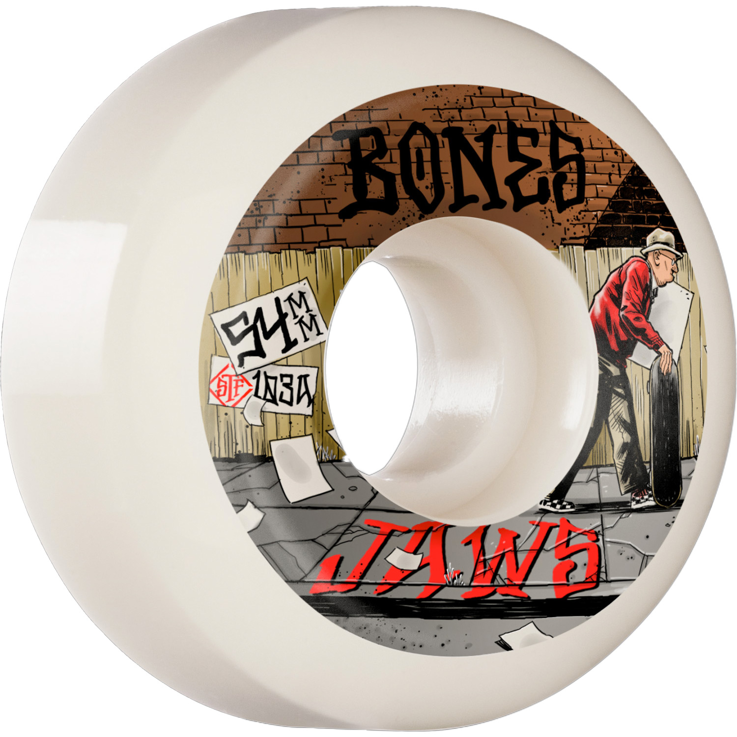 Bones Wheels Skateboardrollen STF Pro Homoki Down 4 Life V5 Sidecut 54mm 103A (white)
