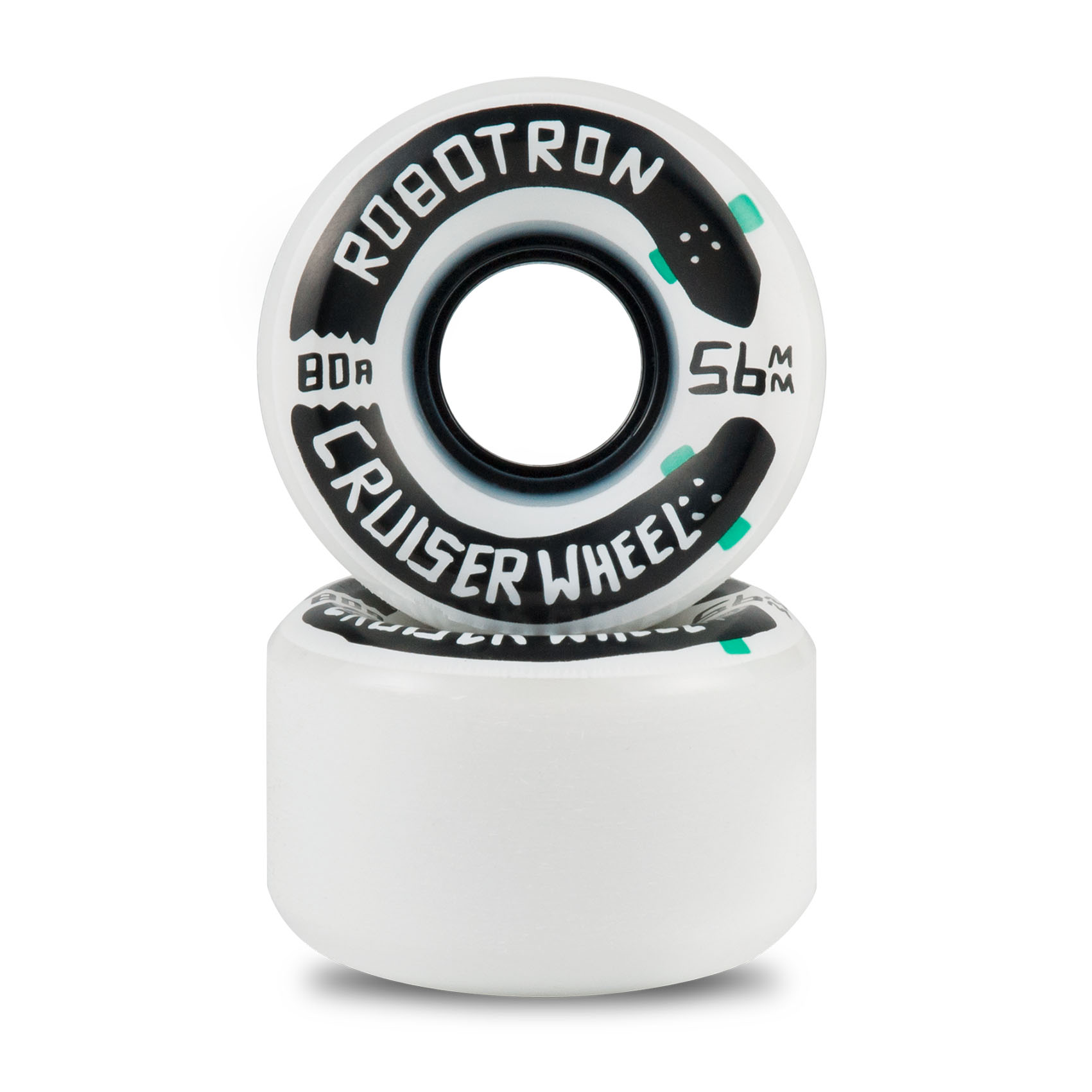 Robotron Skateboardrollen Cruiser Wheels 56mm 80A (white)