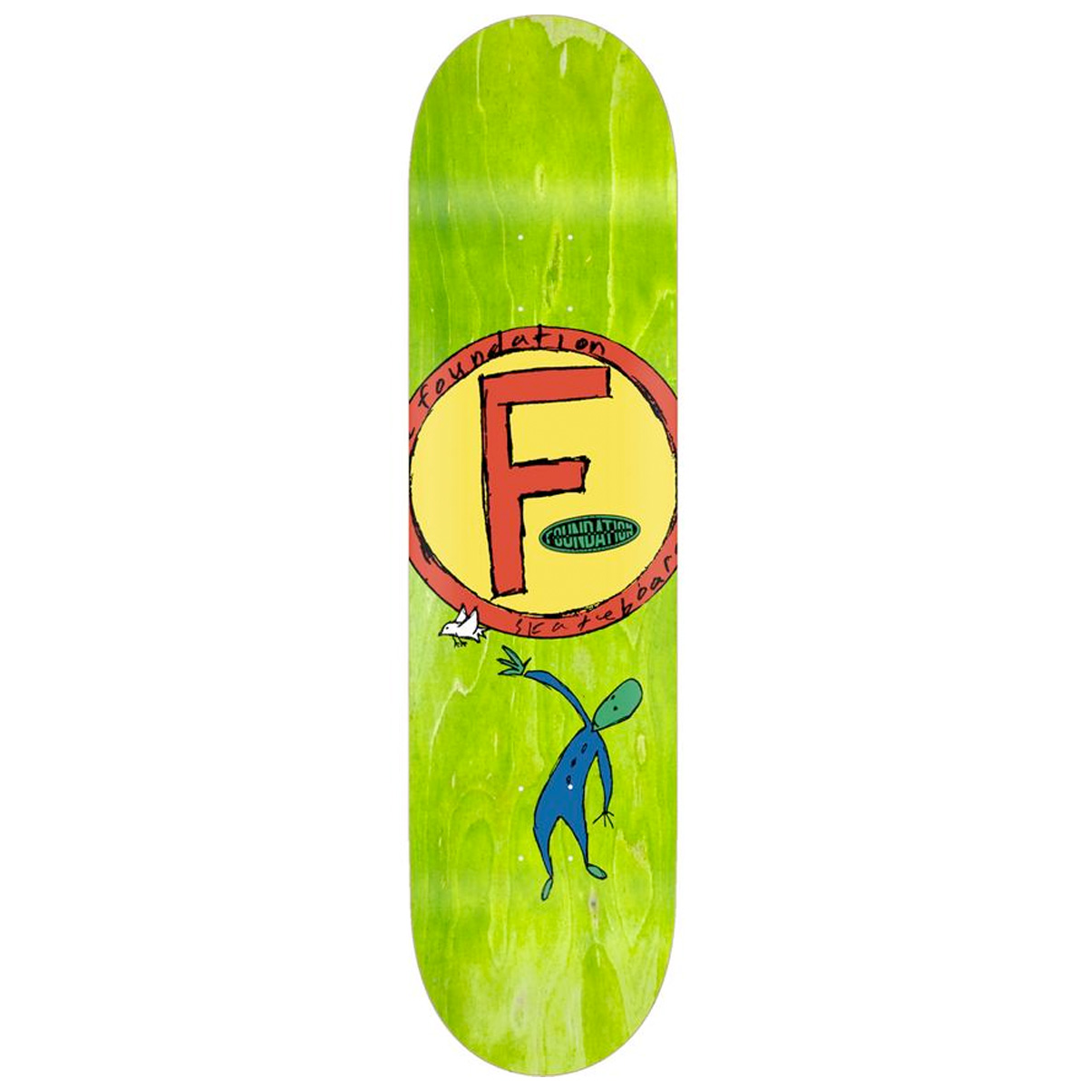 Foundation Skateboard Deck Circle F Bird 8.5"