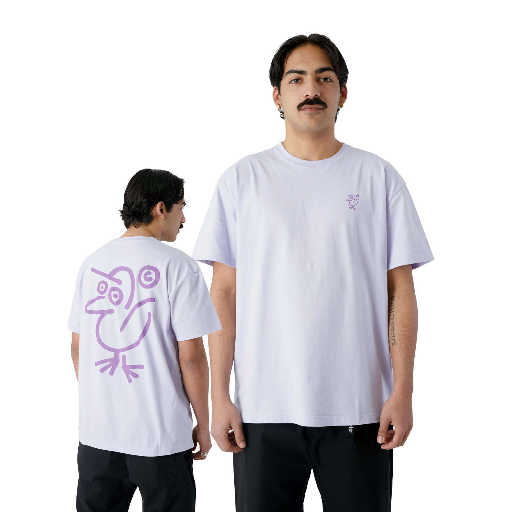 Cleptomanicx T-Shirt Sketch Gull (lavender)