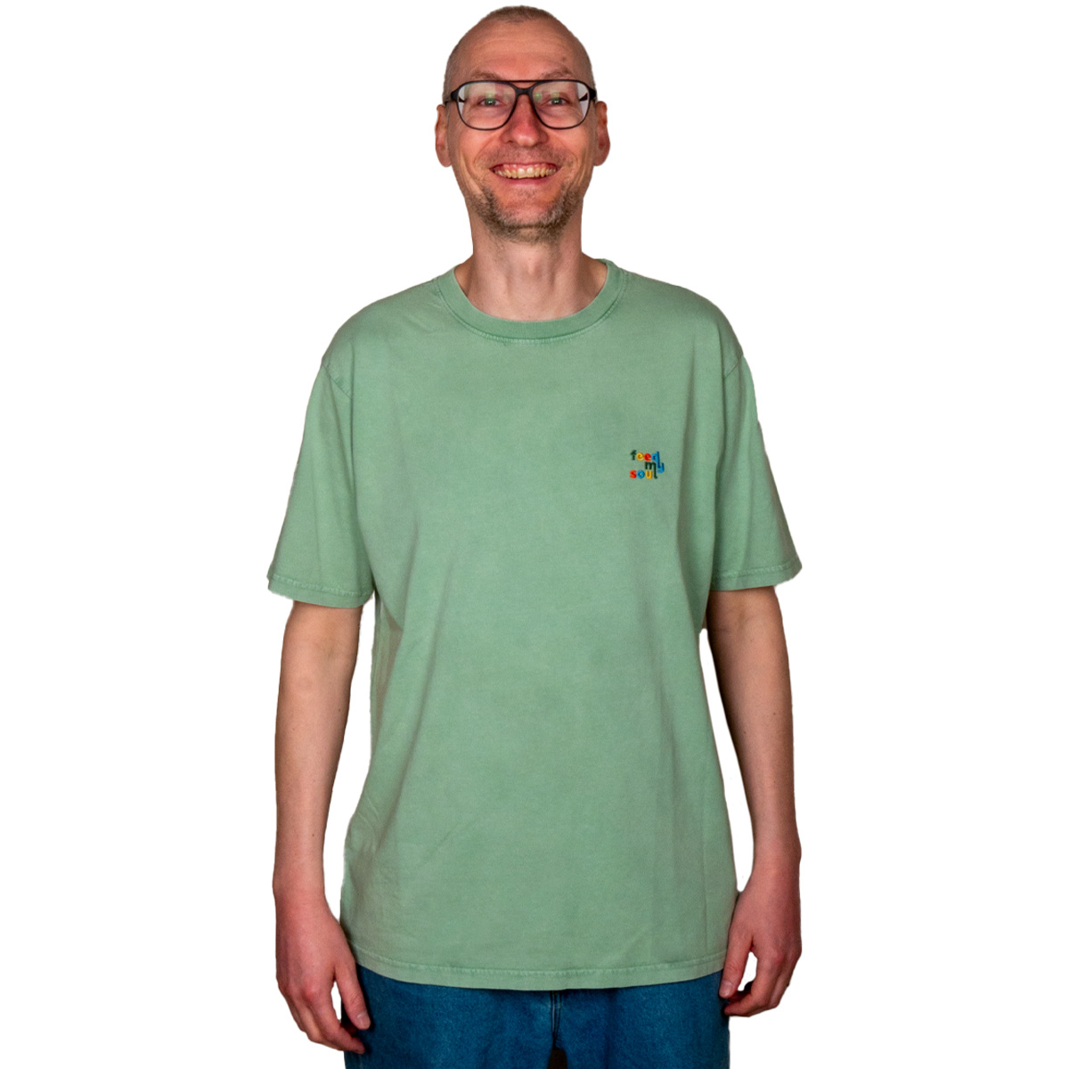 Feedmysoul T-Shirt Colour Emb (stone wash sage)