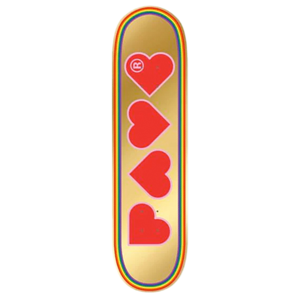 Rave Skateboard Deck Lovefool Gold Finish 8.5"