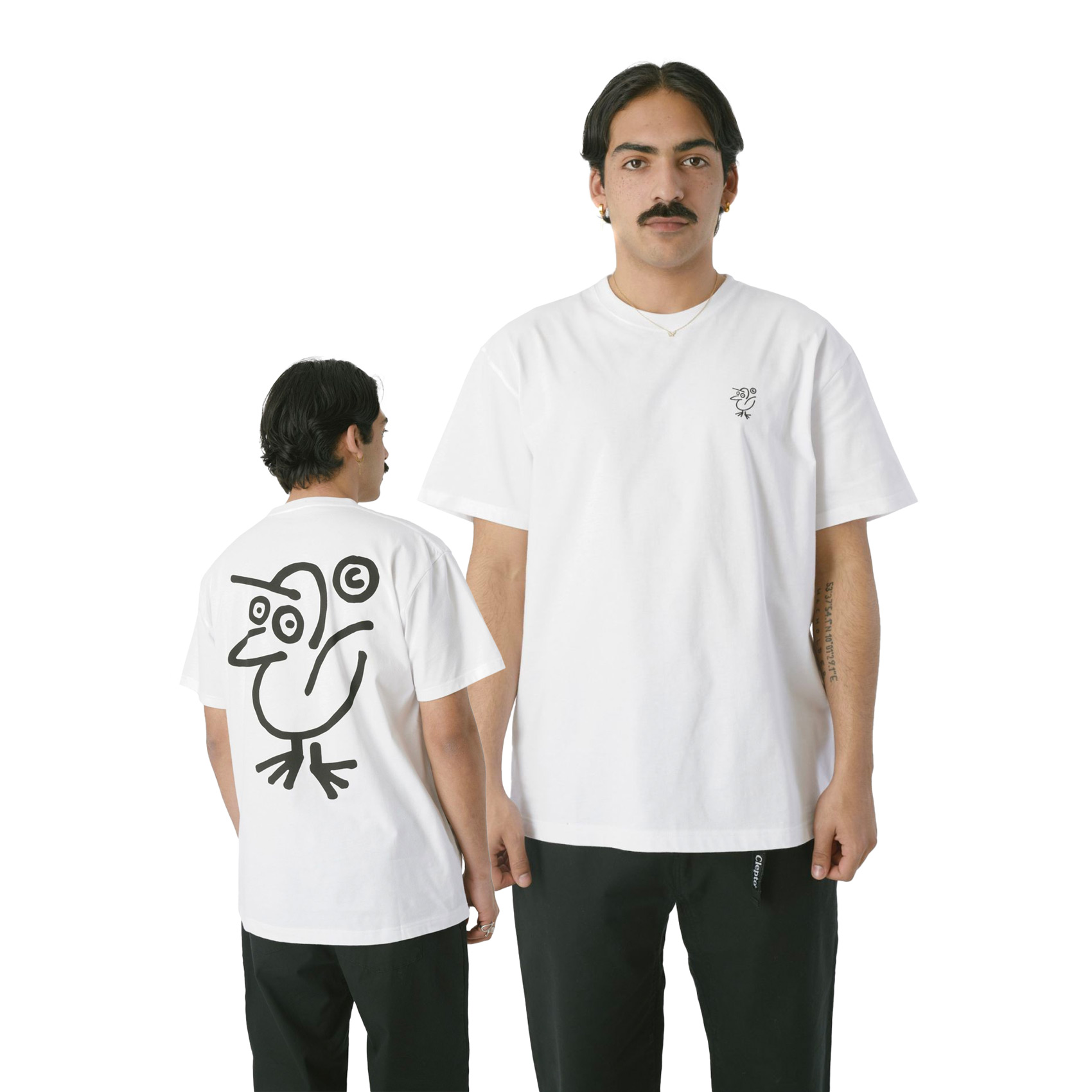 Cleptomanicx T-Shirt Sketch Gull (white)