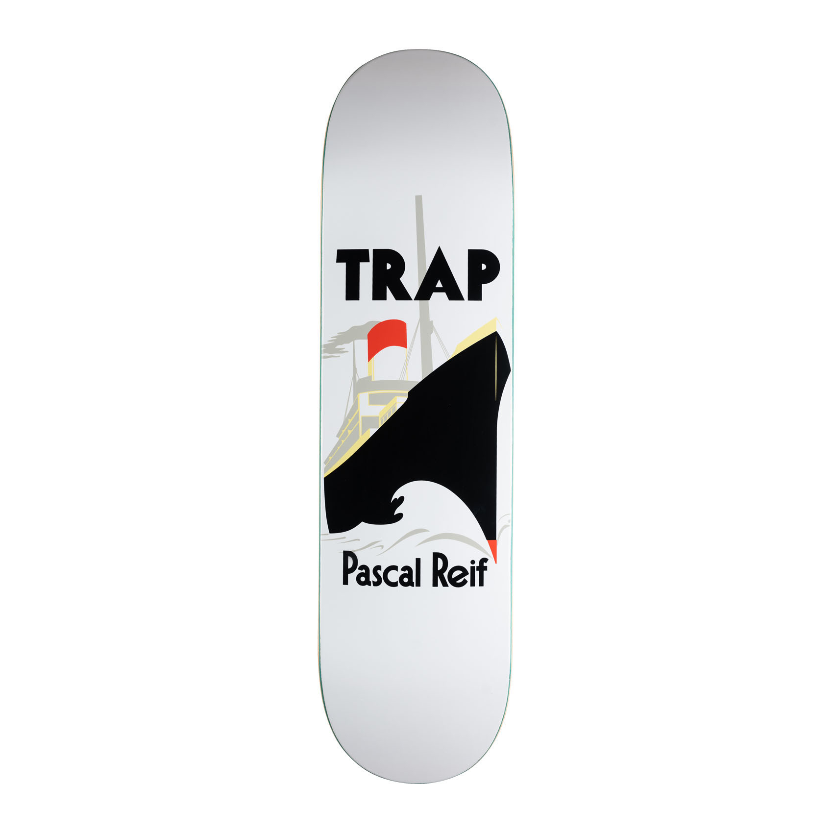 Trap Skateboard Deck Ship Pascal Reif 8.375" (white)