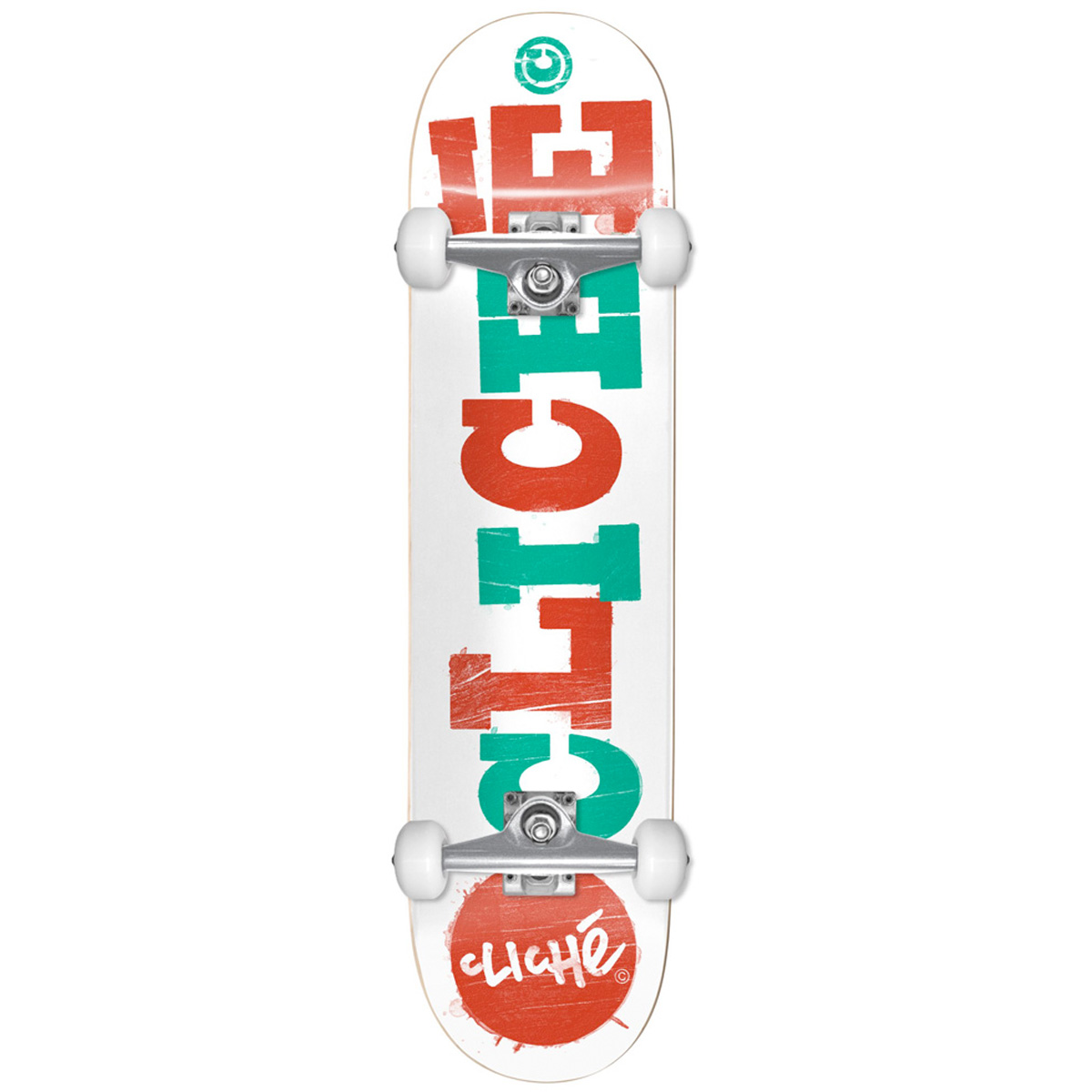 Cliché Skateboard Komplettboard Woodcut 8.0" (red teal)
