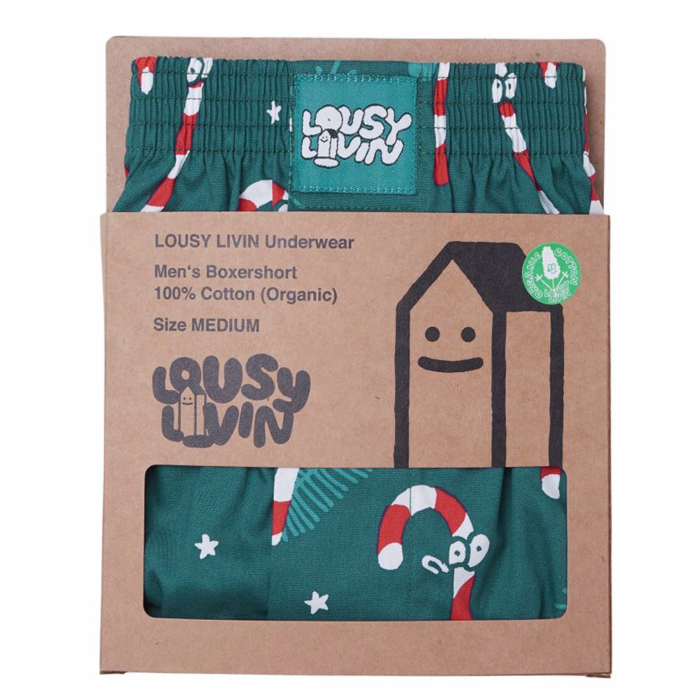 Lousy Livin Weihnachts-Boxershorts Sugar Sticks (forrest black)