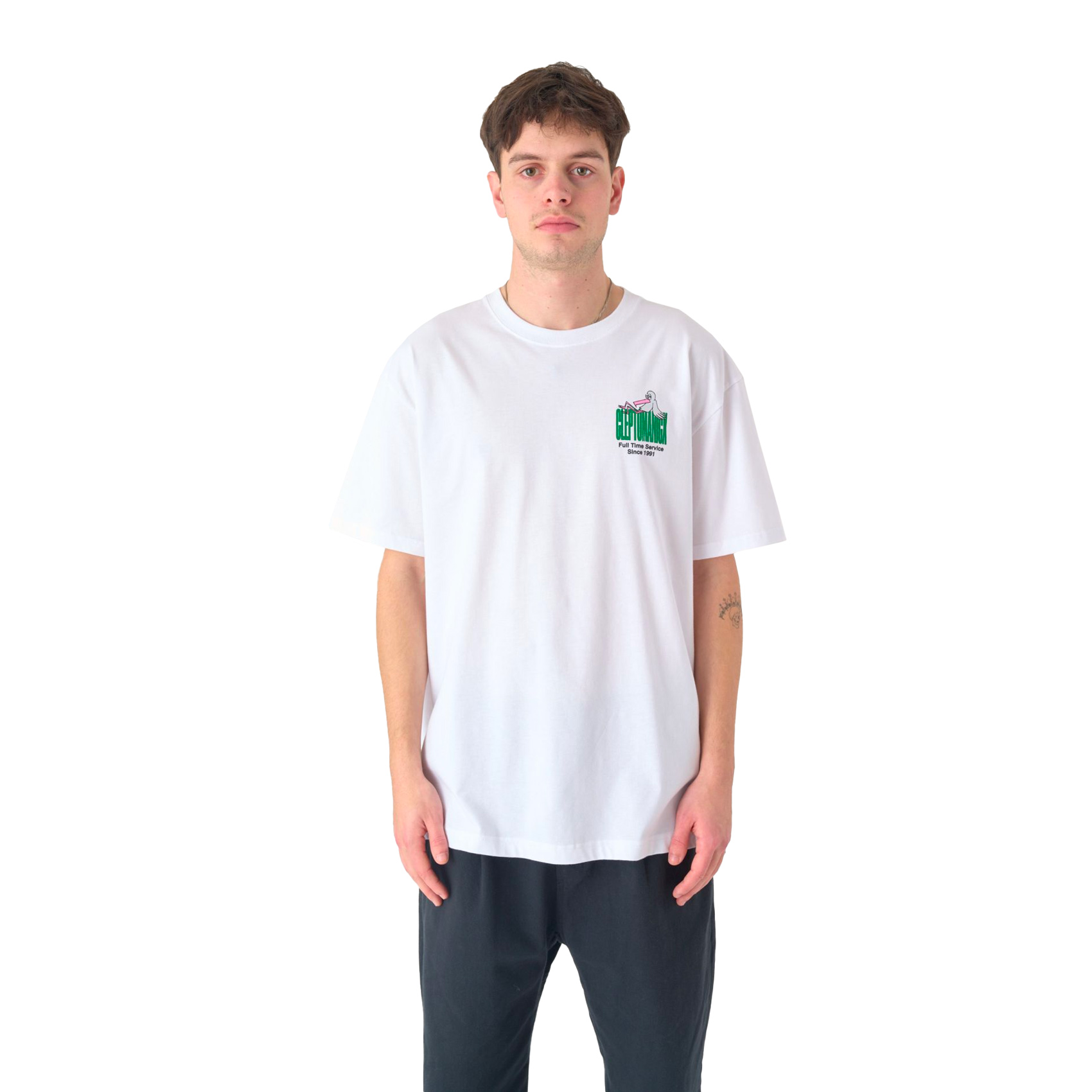 Cleptomanicx T-Shirt Full Time Service (white)